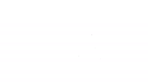 Černá čára Kolo zámek U ve tvaru průmyslové ikony izolované na bílém pozadí. Grafická animace pohybu videa 4K — Stock video