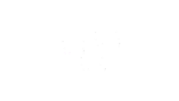 Linha preta Engarrafamento no ícone da estrada isolado no fundo branco. Transporte rodoviário. Animação gráfica em movimento de vídeo 4K — Vídeo de Stock
