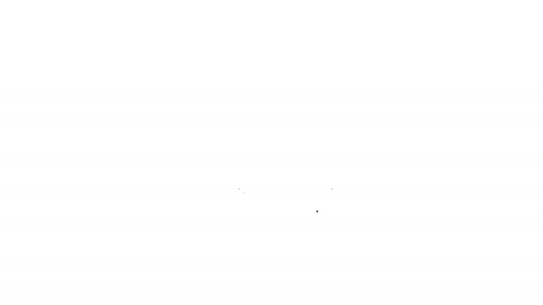 Czarna linia Kajdanki ikona izolowane na białym tle. 4K Animacja graficzna ruchu wideo — Wideo stockowe