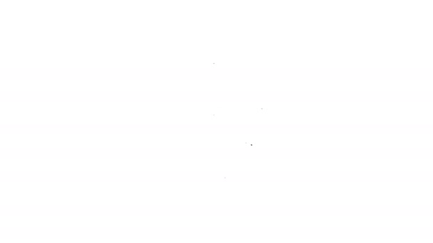 Чорна лінія Ікона миру ізольована на білому тлі. Гіппі символ миру. 4K Відео рух графічна анімація — стокове відео