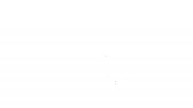 Siyah çizgi polis kauçuk çubuk simgesi beyaz arka planda izole edildi. Kauçuk copu. Polis yarasası. Polis ekipmanları. 4K Video hareketli grafik canlandırması