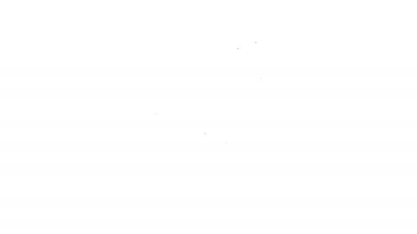 Черная линия Мегафон значок изолирован на белом фоне. Знак оратора. Видеографическая анимация 4K — стоковое видео