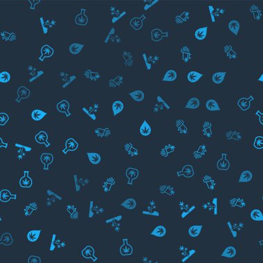 Marihuana ekmeyi, alışveriş arabasını marihuana ya da kenevir yaprağı yağını ve test tüpünü dikişsiz desene göre ayarla. Vektör.