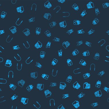 Bir fincan çay ve yaprak, serum torbası, taze meyve suyu ve pürüzsüz ip. Vektör.