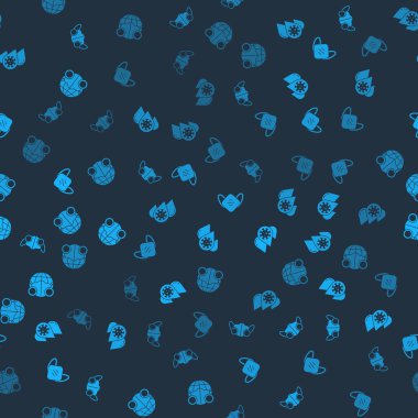 Tıbbi koruyucu maskeyi, kan testini ve virüsü ve Dünya 'yı kusursuz bir şekilde yerleştirin. Vektör.