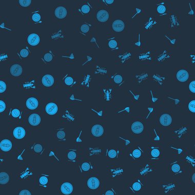 Salatalığı tabağa koy, havyar kaşığı, ıstakoz ve ahtapotu dikişsiz kalıba sok. Vektör.