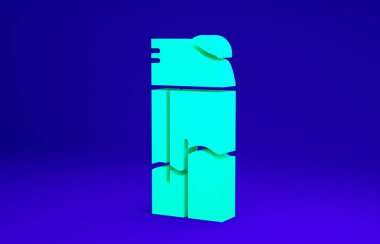 Yeşil Işık simgesi mavi arkaplanda izole edildi. Minimalizm kavramı. 3d illüstrasyon 3B canlandırma