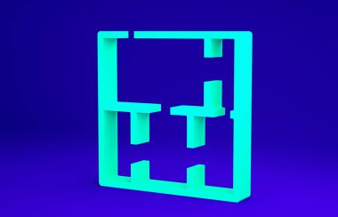 Mavi arkaplanda sera planı simgesi izole edildi. Minimalizm kavramı. 3d illüstrasyon 3B canlandırma