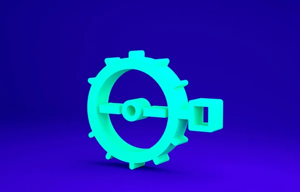 Green Trap jacht pictogram geïsoleerd op blauwe achtergrond. Minimalisme concept. 3d illustratie 3D renderen — Stockfoto