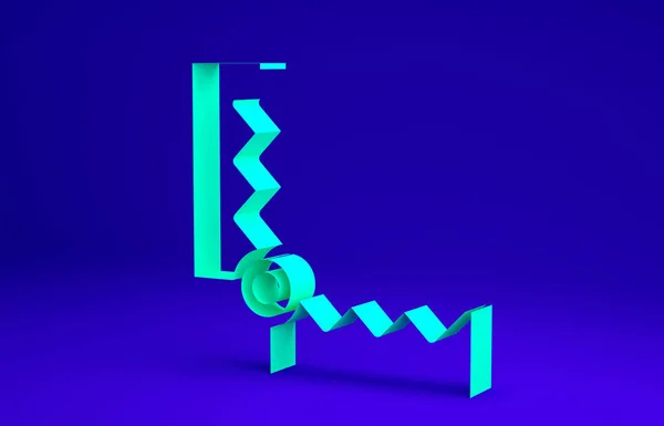 Ícone de caça Armadilha verde isolado no fundo azul. Conceito de minimalismo. 3D ilustração 3D render — Fotografia de Stock