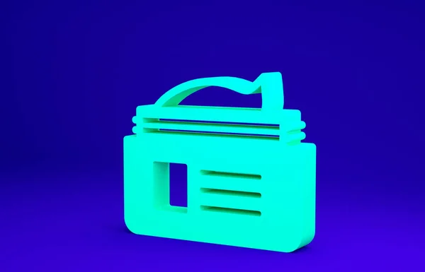 Zielona maść krem tubka medycyny ikona izolowane na niebieskim tle. Rurka, pojemnik, pasta do zębów, kremowy znak. Koncepcja minimalizmu. Ilustracja 3D 3D renderowania — Zdjęcie stockowe