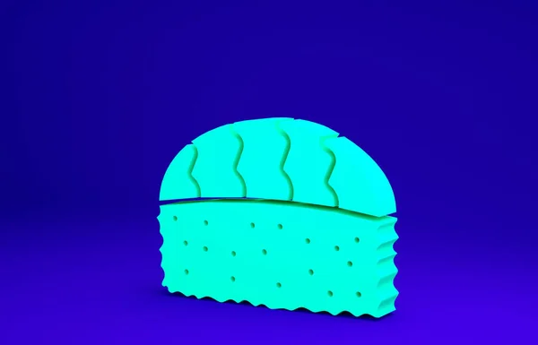 Green Sushi icoon geïsoleerd op blauwe achtergrond. Traditioneel Japans eten. Minimalisme concept. 3d illustratie 3D renderen — Stockfoto