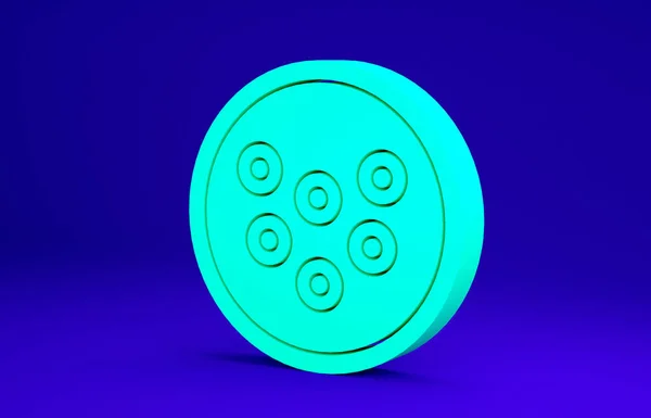 Green Caviar on a plate icon isolated on blue background. Minimalism concept. 3d illustration 3D render — Stock Image Green Caviar on a plate icon isolated on blue background. Minimalism concept. 3d illustration 3D render Royalty Free Stock Photos