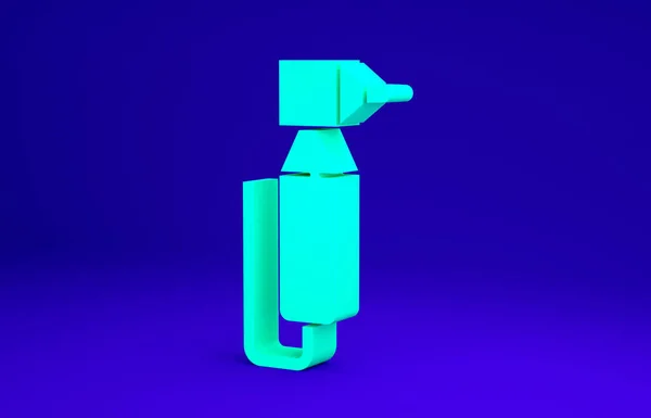 그린 투스드릴 아이콘은 파란 배경에 분리되어 있습니다. 시추하고 갈 수있는 알맞은 연장이다. 미니멀리즘의 개념입니다. 3d 삽화 3D 렌더링 — 스톡 사진