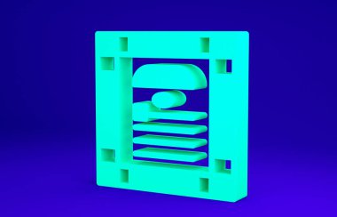 Yeşil 26 Kasım Hindistan Anayasa Günü ikonu mavi arka planda izole edildi. Minimalizm kavramı. 3d illüstrasyon 3B canlandırma