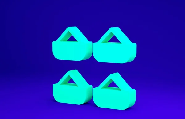 Groene Indiase kruidenpictogram geïsoleerd op blauwe achtergrond. Minimalisme concept. 3d illustratie 3D renderen — Stockfoto