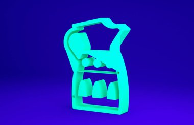 Yeşil Sangria sürahi ikonu mavi arka planda izole edildi. Geleneksel İspanyol içkisi. Minimalizm kavramı. 3d illüstrasyon 3B canlandırma