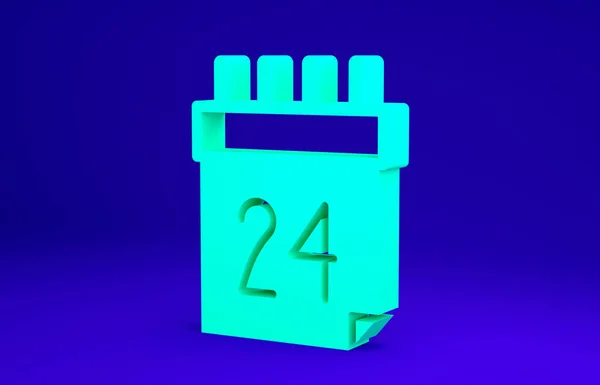 Día de la Independencia Verde de Ucrania celebración el 24 de agosto icono aislado sobre fondo azul. Concepto minimalista. 3D ilustración 3D render —  Fotos de Stock