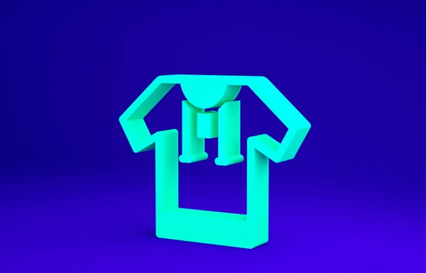 Groen geborduurd shirt pictogram geïsoleerd op blauwe achtergrond. Nationale Oekraïense kleding. Minimalisme concept. 3d illustratie 3D renderen — Stockfoto