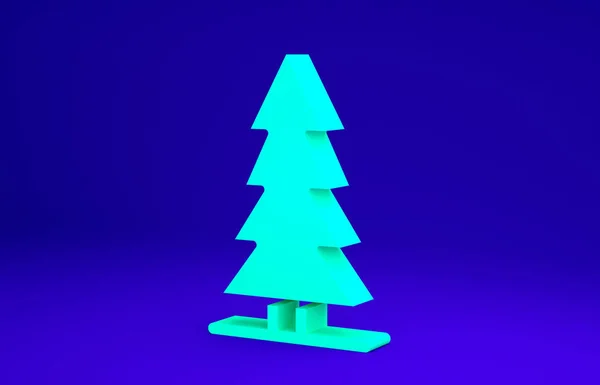 Green Canadian spruce icon isolated on blue background. Forest spruce. Minimalism concept. 3d illustration 3D render — Stock Image Green Canadian spruce icon isolated on blue background. Forest spruce. Minimalism concept. 3d illustration 3D render Royalty Free Stock Images