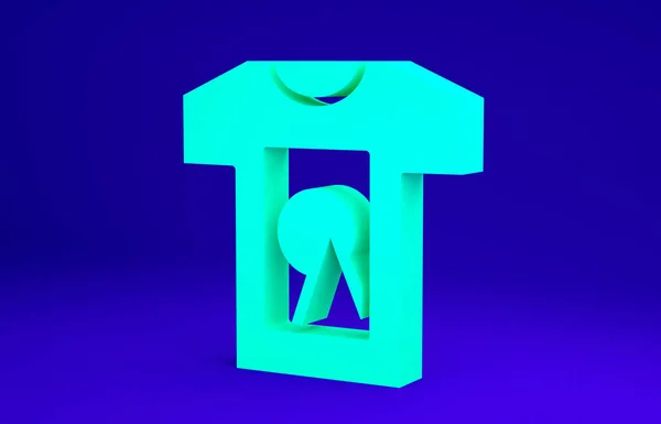 Icona T-shirt verde isolata su sfondo blu. Concetto minimalista. Illustrazione 3d rendering 3D — Foto Stock