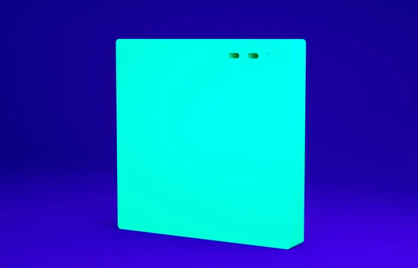 Ícone de onda de sinal de medição de osciloscópio verde isolado no fundo azul. Conceito de minimalismo. 3D ilustração 3D render — Fotografia de Stock