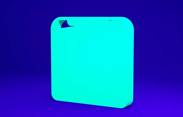 녹색 홈 스테레오와 두 개의 스피커 아이콘이 파란색 배경에 분리되어 있습니다. 음악 시스템. 미니멀리즘의 개념입니다. 3d 삽화 3D 렌더링 — 스톡 사진