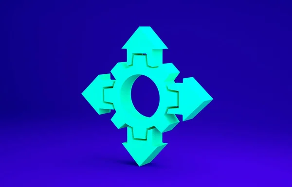 Базова ікона Green Project ізольована на синьому фоні. Бізнес-аналіз, планування, консультації, командна робота, управління проектами. Концепція мінімалізму. 3D-рендеринг — стокове фото