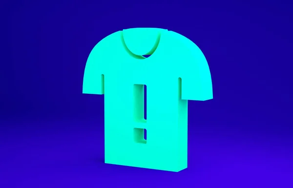 녹색 티셔츠 항의 아이콘은 파란 배경에 분리되어 있습니다. 미니멀리즘의 개념입니다. 3d 삽화 3D 렌더링 — 스톡 사진