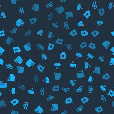 Parola koruması, İşaretli anahtar, Altındaki Ev ve Belge 'yi ayarla ve kusursuz desen üzerine kilitle. Vektör.