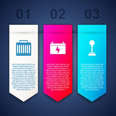 Radyatör soğutma sistemi, pil ve vites ayarlayın. Ticari bilgi şablonu. Vektör.