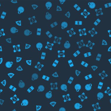 Dijital hız ölçer 5G 'yi ayarla, ağ ile mobil, ve kusursuz desen. Vektör.