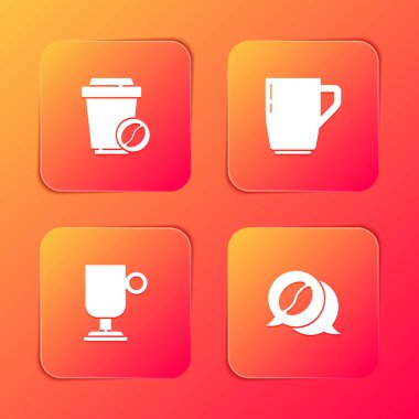 Kahve fincanını hazırla, İrlanda kahvesi ve sohbet ikonu. Vektör.