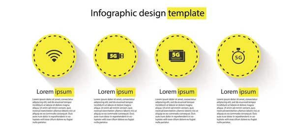 Defina Rede Sem Fio Modem Medidor Velocidade Digital Modelo Infográfico — Vetor de Stock