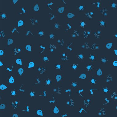 Meteoroloji rüzgar gülünü, Gündoğumu, Kuraklık ve Su damlalarını pürüzsüz bir şablona ayarlayın. Vektör.