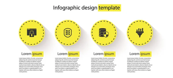 Set Secure Your Site Https Ssl Server Shield Sales Funnel — Stock Vector