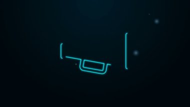 Parlayan neon hattı Megafon simgesi siyah arkaplanda izole edildi. 4K Video hareketli grafik canlandırması