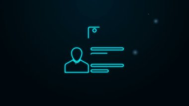 Parlayan neon hattı kimlik tanımlama simgesi siyah arkaplanda izole edildi. Sunum için, şirketin kimliği için, reklam için kullanılabilir. 4K Video hareketli grafik canlandırması
