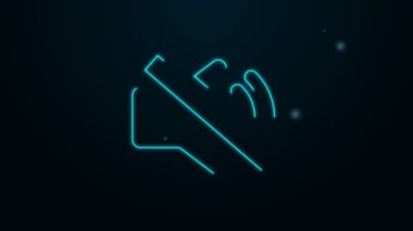 Parlayan neon hattı Hoparlör sessiz simgesi siyah arkaplanda izole edildi. Ses simgesi yok. Ses Kapalı sembolü. 4K Video hareketli grafik canlandırması