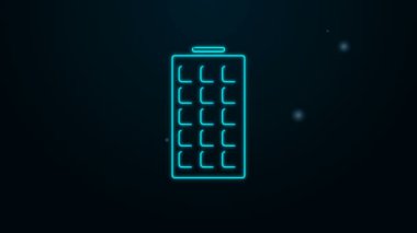 Parlayan neon hattı Mobil Uygulamalar simgesi siyah arkaplanda izole edildi. Ekran simgeli akıllı telefon, uygulamalar. Cep telefonu ekranı görünüyor. 4K Video hareketli grafik canlandırması