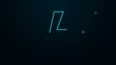 Parlayan neon çizgisi Şimşek simgesi siyah arkaplanda izole edildi. Flaş ikonu. Flaş ikonunu yükle. Gök gürültüsü. Yıldırım çarpması. 4K Video hareketli grafik canlandırması