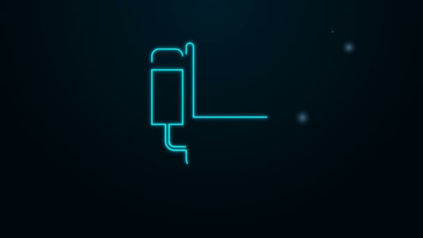Leuchtende Neon-Linie Toilettenschüssel-Symbol isoliert auf schwarzem Hintergrund. 4K Video Motion Grafik Animation — Stockvideo