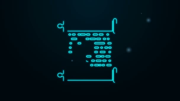 Świecąca neonowa linia Ikona zwoju papieru izolowana na czarnym tle. Znak zwój płócienny. 4K Animacja graficzna ruchu wideo — Wideo stockowe