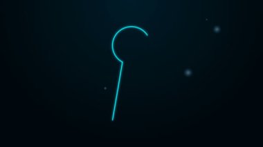 Parlayan neon çizgisi simgesi siyah arkaplanda izole edildi. Başarının anahtarı. Anahtar deliği bilmece, sır, güvenlik, güvenlik kavramını ifade eder. 4K Video hareketli grafik canlandırması