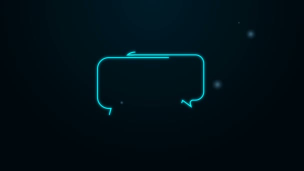 Brilhante ícone de bate-papo de linha de néon isolado no fundo preto. Símbolo de bolhas de fala. Animação gráfica em movimento de vídeo 4K — Vídeo de Stock