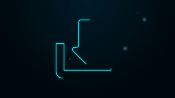 Glowing neon line Download icon isolated on black background. Upload button. Load symbol. Arrow point to down. 4K Video motion graphic animation — Stock Video