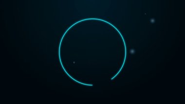 Parlayan neon çizgisi. Siyah arka planda izole edilmiş halka simgesi şeklinde medikal haç. İlk yardım sembolü. 4K Video hareketli grafik canlandırması