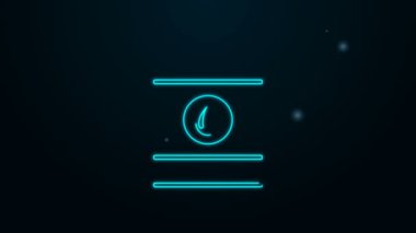 Parlayan neon hattı fıçı yağı ikonu siyah arka planda izole edildi. 4K Video hareketli grafik canlandırması