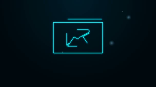 Glowing neon line Monitor and envelope, new message, mail, email icon isolated on black background. Usage for e-mail newsletters, headers, blog posts. 4K Video motion graphic animation — Stock Video