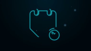 Parlayan neon çizgisi takvimi ve saat simgesi siyah arkaplanda izole edildi. Program, randevu, organizatör, zaman çizelgesi, zaman yönetimi, önemli tarih. 4K Video hareketli grafik canlandırması